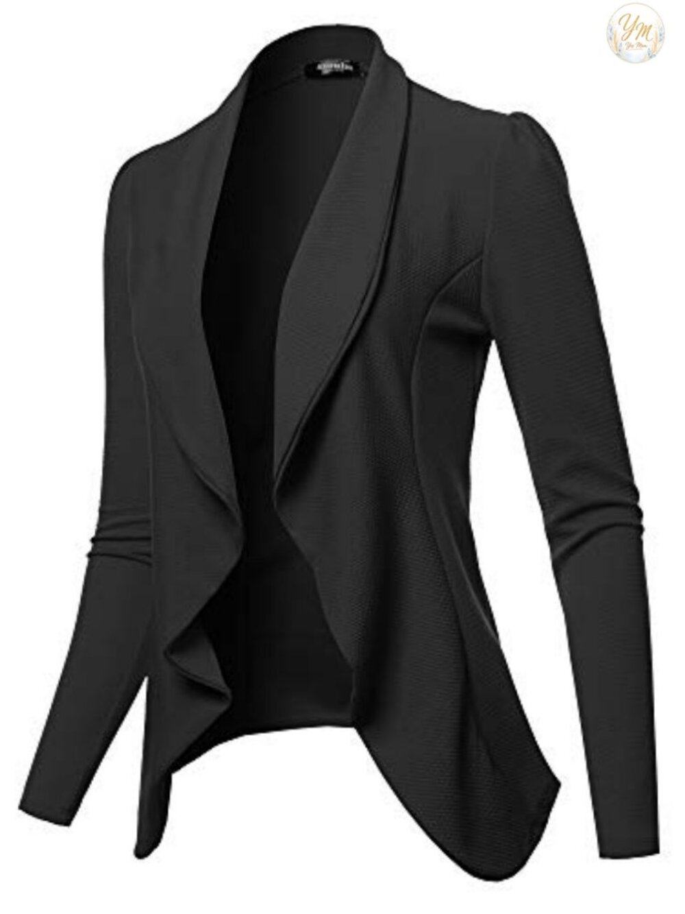 SSOULM Women's Stretch Blazer Notch Lapel Open Front Work Office Jacket
